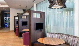 Media pods perfect for coworking at Courtyard By Marriott Santa Ana Orange County.