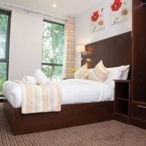 Bright and spacious day use room at London City Airport Hotel.