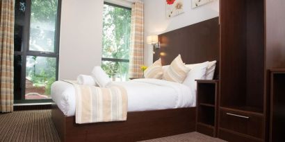 Bright and spacious day use room at London City Airport Hotel.