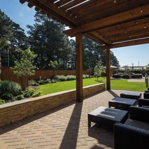 Patio perfect for coworking at Courtyard By Marriott Ruston.