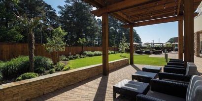 Patio perfect for coworking at Courtyard By Marriott Ruston.