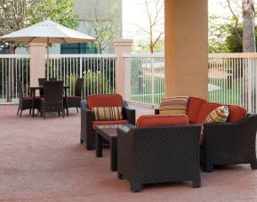 Veranda perfect for coworking at Courtyard By Marriott Santa Clarita Valencia.