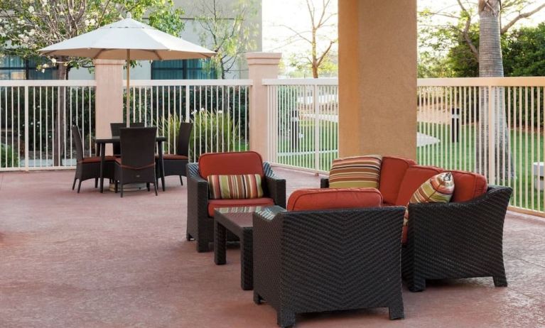 Veranda perfect for coworking at Courtyard By Marriott Santa Clarita Valencia.