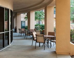 Patio perfect for coworking at Courtyard By Marriott Santa Clarita Valencia.