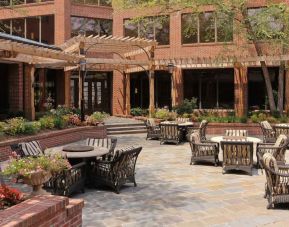 Picnic area perfect for coworking at DoubleTree Suites By Hilton Hotel Charlotte - SouthPark.