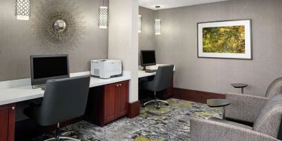 Business center available at DoubleTree Suites By Hilton Hotel Charlotte - SouthPark.