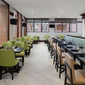 Dining area perfect for coworking at DoubleTree Suites By Hilton Hotel Charlotte - SouthPark.