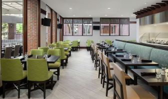 Dining area perfect for coworking at DoubleTree Suites By Hilton Hotel Charlotte - SouthPark.