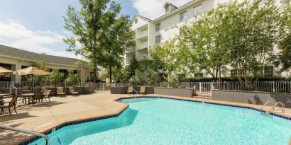 Refreshing outdoor pool at DoubleTree Raleigh Durham Airport At Research Triangle Park.