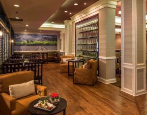 Dining area perfect for coworking at DoubleTree Raleigh Durham Airport At Research Triangle Park.