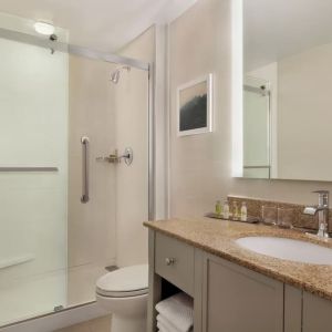 Guest bathroom with shower at DoubleTree By Hilton Scottsdale.