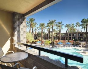 Balcony inside day use room at DoubleTree By Hilton Scottsdale.