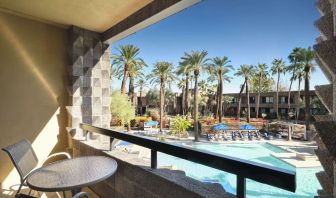 Balcony inside day use room at DoubleTree By Hilton Scottsdale.