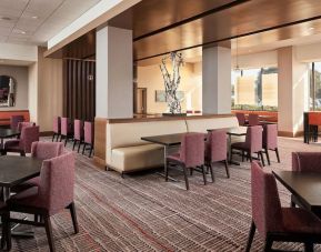 Dining area perfect for coworking at Crowne Plaza Dallas Market Center.