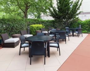 Seats in the garden available at Hilton Garden Inn Sacramento/South Natomas.