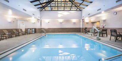 Refreshing indoor pool at Hilton Indianapolis Hotel & Suites.