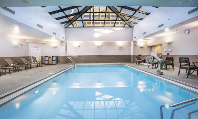 Refreshing indoor pool at Hilton Indianapolis Hotel & Suites.