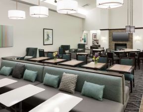 Dining area perfect for coworking at Homewood Suites Agoura Hills.
