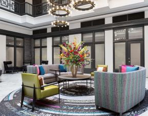 Lobby and coworking lounge at Homewood Suites By Hilton Nashville.