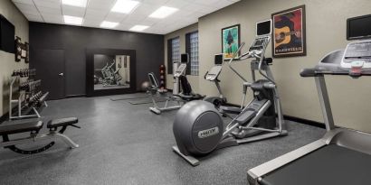 Fitness center at Homewood Suites By Hilton Nashville.