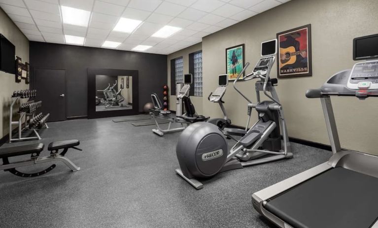 Fitness center at Homewood Suites By Hilton Nashville.