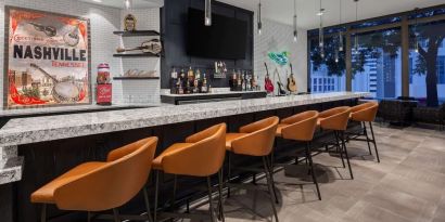 Hotel bar at Homewood Suites By Hilton Nashville.