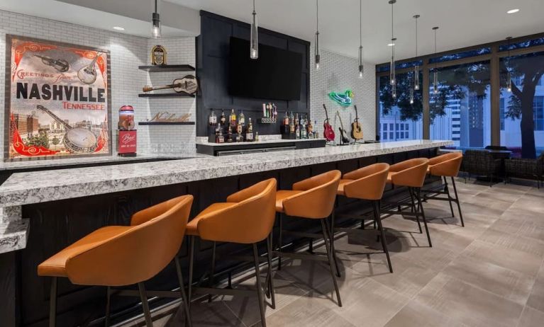 Hotel bar at Homewood Suites By Hilton Nashville.