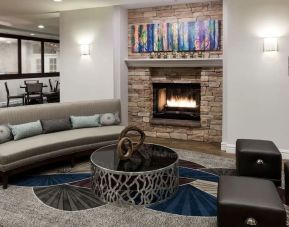 Lobby and coworking lounge at Homewood Suites By Hilton San Jose Airport-Silicon Valley.