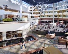 Lobby and coworking lounge at Hyatt Regency Princeton.