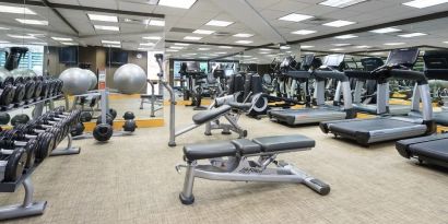 Well equipped fitness center at Hyatt Regency Princeton.