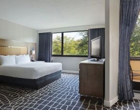 Day use room with work desk and balcony at Hyatt Regency Princeton.