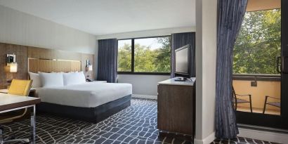 Day use room with work desk and balcony at Hyatt Regency Princeton.