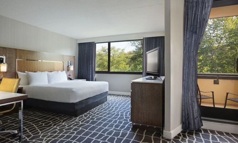 Day use room with work desk and balcony at Hyatt Regency Princeton.