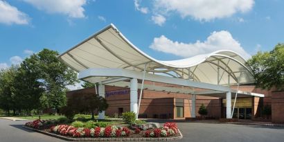 Hotel exterior at Hyatt Regency Princeton.