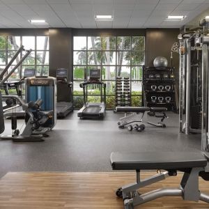 Fitness center at Marriott Boca Raton.