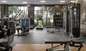 Fitness center at Marriott Boca Raton.