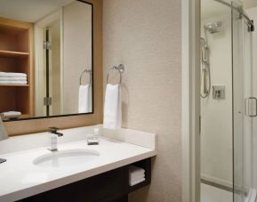 Guest bathroom with shower at Marriott Boca Raton.