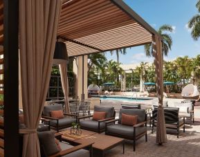 Cabanas around the outdoor pool at Marriott Boca Raton.