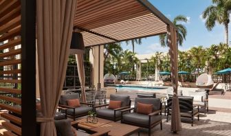 Cabanas around the outdoor pool at Marriott Boca Raton.