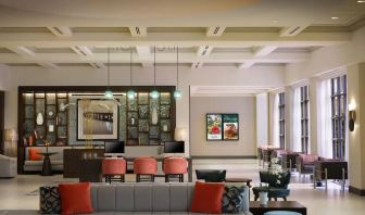 Lobby and coworking lounge at Marriott Boca Raton.