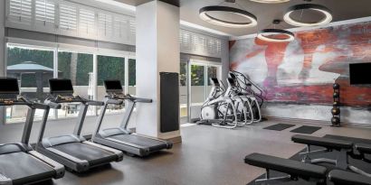 Fitness center available at Marriott Del Mar.