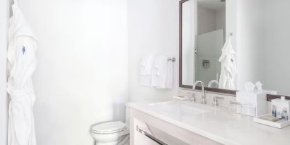 Guest bathroom at Parrot Key Hotel & Villas.