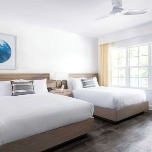 Queen beds at Parrot Key Hotel & Villas.