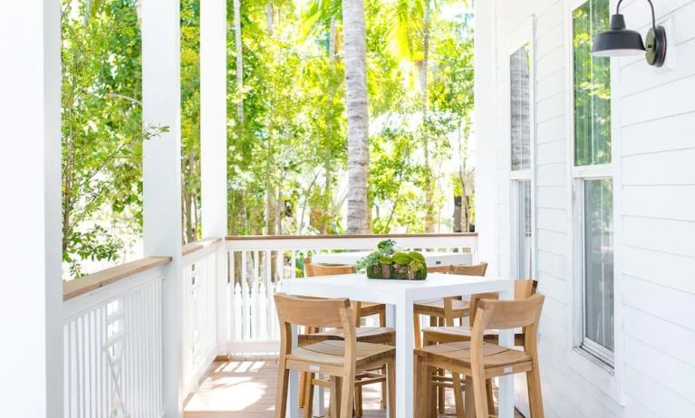 Bar chairs and tables at Parrot Key Hotel & Villas.