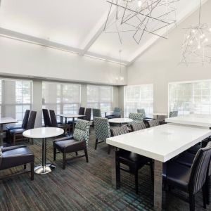 Dining area perfect for coworking at Residence Inn By Marriott Provo.