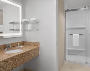 Guest bathroom with shower at Residence Inn Santa Clarita.