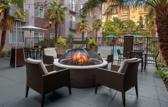 Firepit beside the pool at Residence Inn By Marriott San Diego Downtown.