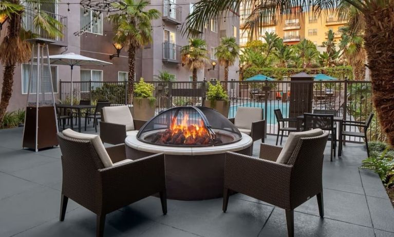 Firepit beside the pool at Residence Inn By Marriott San Diego Downtown.