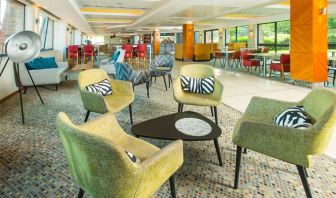 Comfortable lobby lounge at ibis Styles Birmingham NEC.