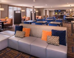 Lobby and coworking lounge at Courtyard By Marriott Boise West/Meridian.